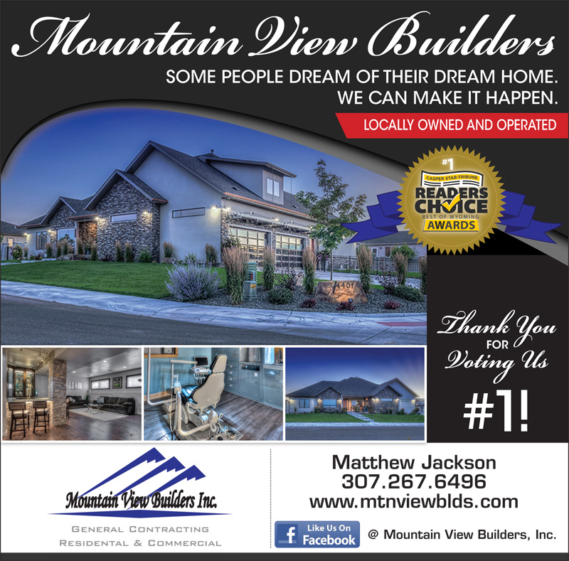 Mountain View Builders was awarded the 2015 Readers Choice Award by the Casper Star Tribune